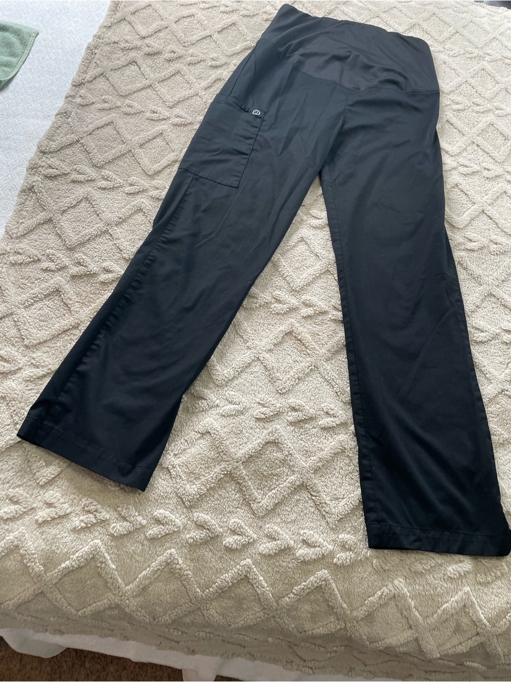 WonderWork Maternity  Black Scrub Straight Leg Pants~ Sz SP Medical Staff